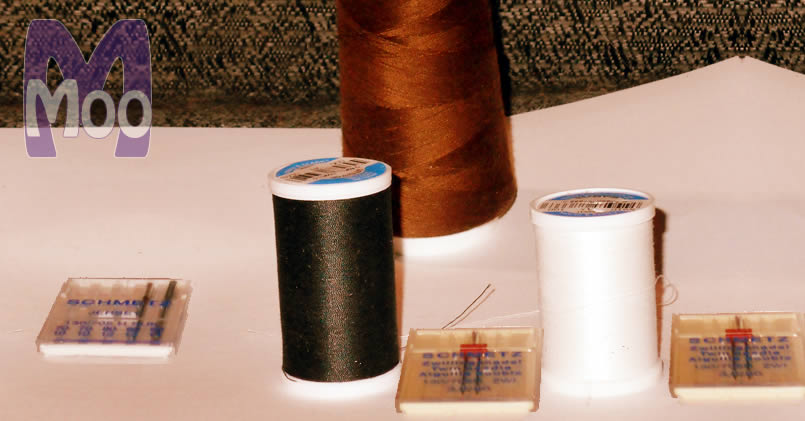 Needles and threads for sewing machines